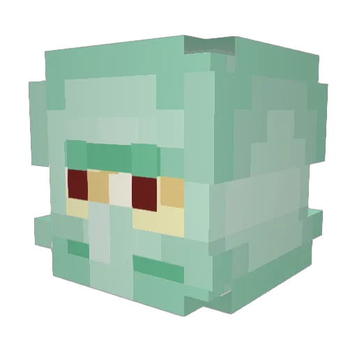 Pogomoloco Minecraft avatar head, 3D render