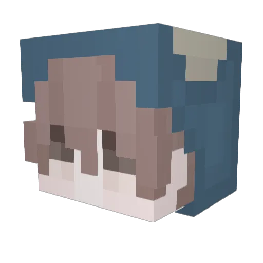 Pohchi Minecraft avatar head, 3D render