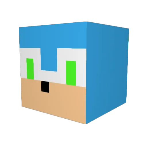 Poibes Minecraft avatar head, 3D render