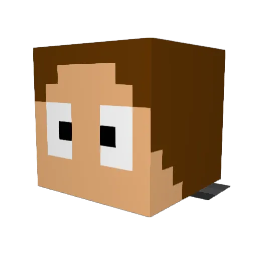 PoikoWolf Minecraft avatar head, 3D render