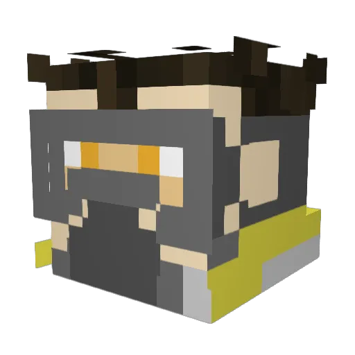 PointlessLiving Minecraft avatar head, 3D render