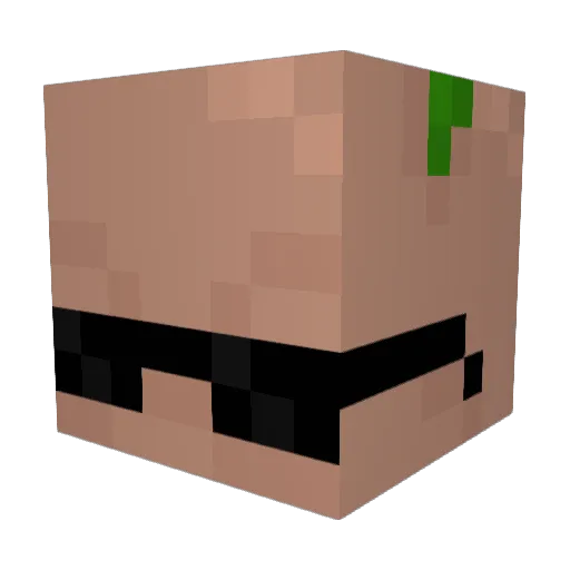 PointyV Minecraft avatar head, 3D render