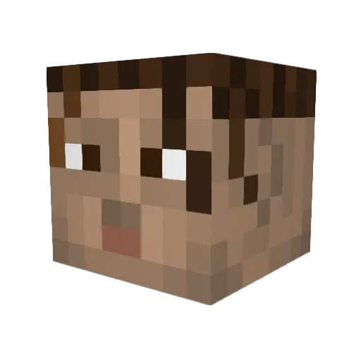 Pointyface Minecraft avatar head, 3D render