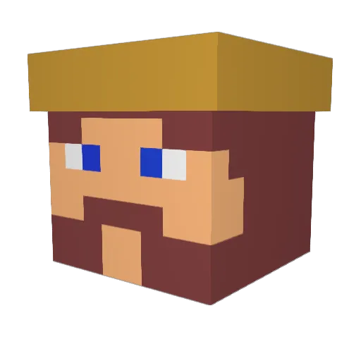 Pointyfern Minecraft avatar head, 3D render