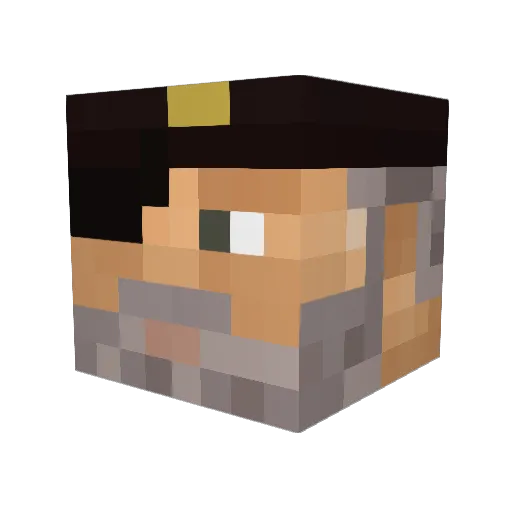 Poirier Minecraft avatar head, 3D render