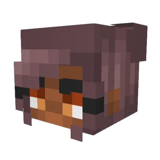 PoisonIzzie Minecraft avatar head, 3D render
