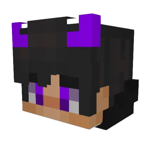 Poisonive Minecraft avatar head, 3D render