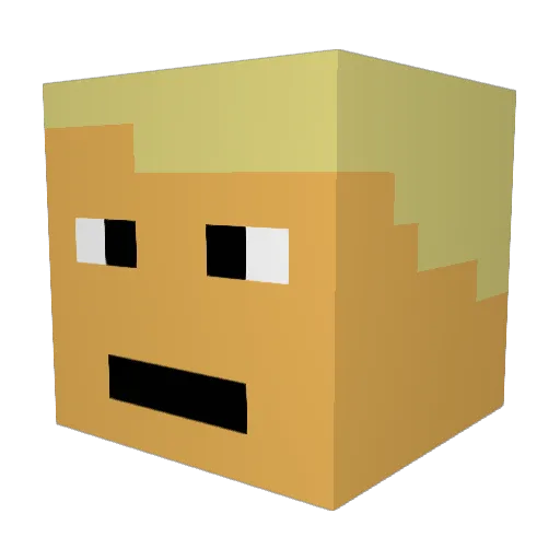 Poisonoose Minecraft avatar head, 3D render