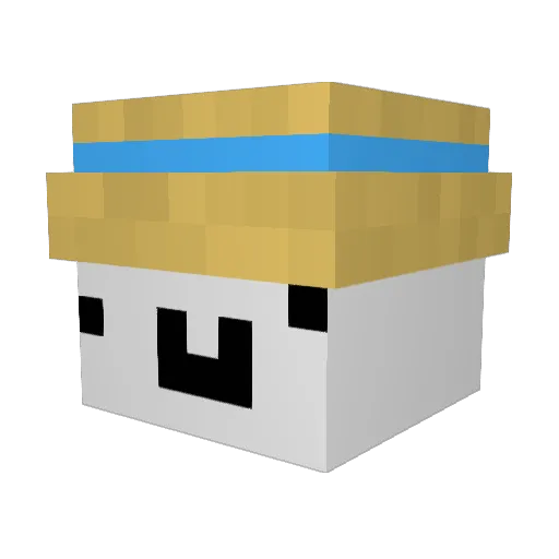 PoissonCyan Minecraft avatar head, 3D render