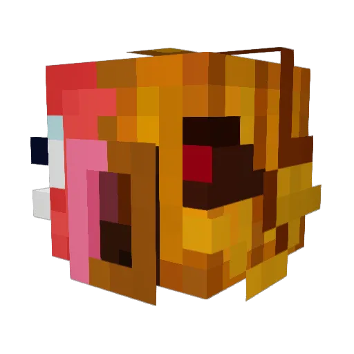 PoissonRouges Minecraft avatar head, 3D render