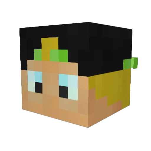 Poiten Minecraft avatar head, 3D render