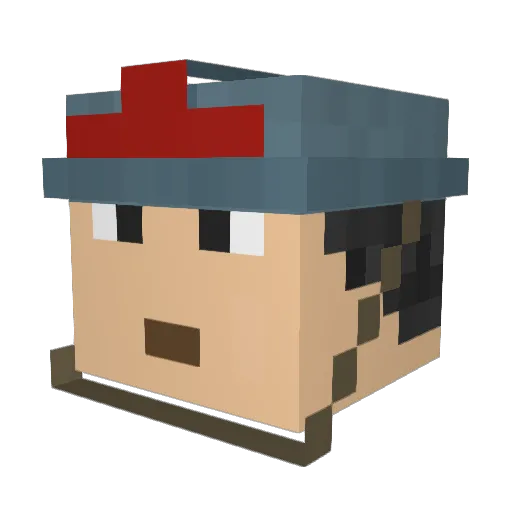 Pojob Minecraft avatar head, 3D render