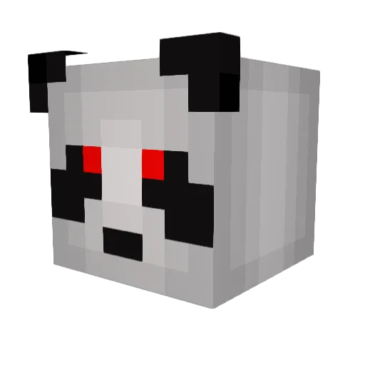 PokaPanda Minecraft avatar head, 3D render