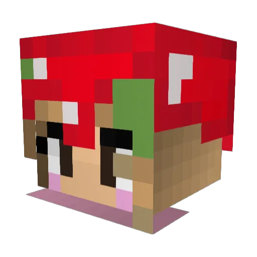 Pokanaze Minecraft avatar head, 3D render