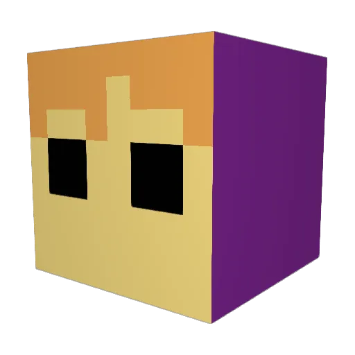 PokeAron Minecraft avatar head, 3D render