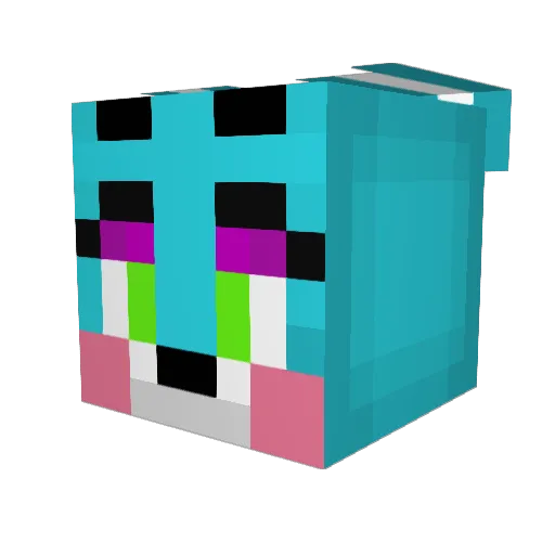 PokeCraft34 Minecraft avatar head, 3D render