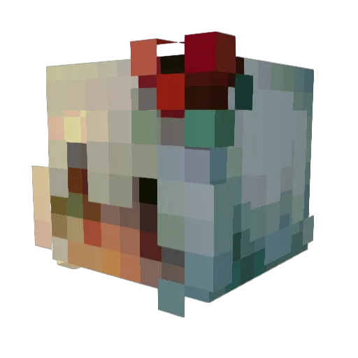 PokeEule Minecraft avatar head, 3D render