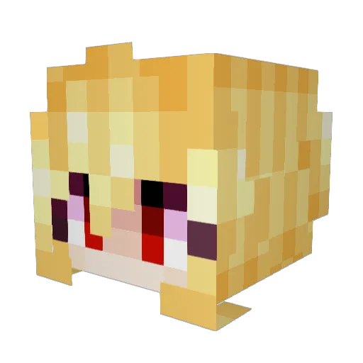 PokeNe Minecraft avatar head, 3D render