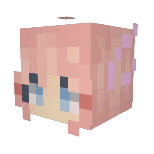 PokeSusu Minecraft avatar head, 3D render