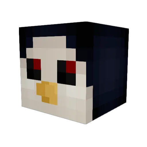 Poke_The_Penguin Minecraft avatar head, 3D render