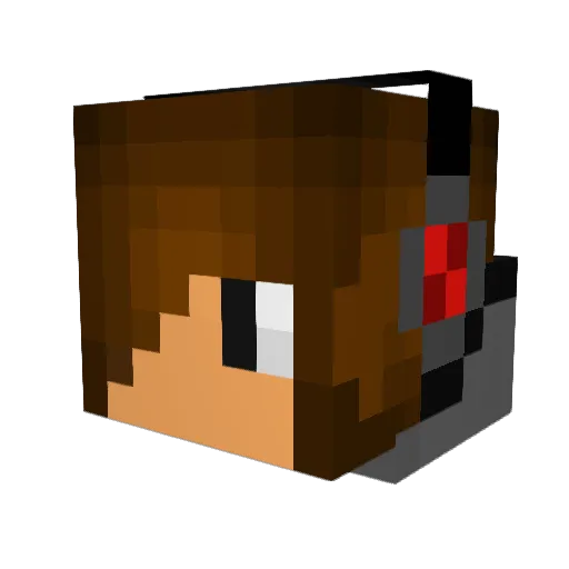 Pokedj Minecraft avatar head, 3D render