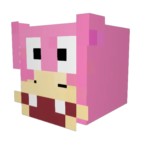 Pokeeo Minecraft avatar head, 3D render