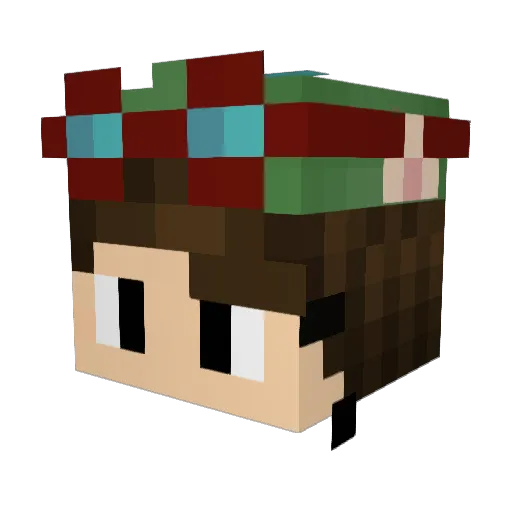 Pokelane Minecraft avatar head, 3D render