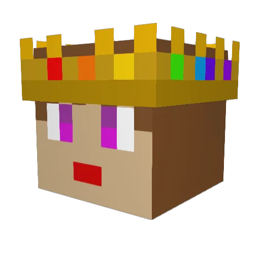 PokemanVillager Minecraft avatar head, 3D render