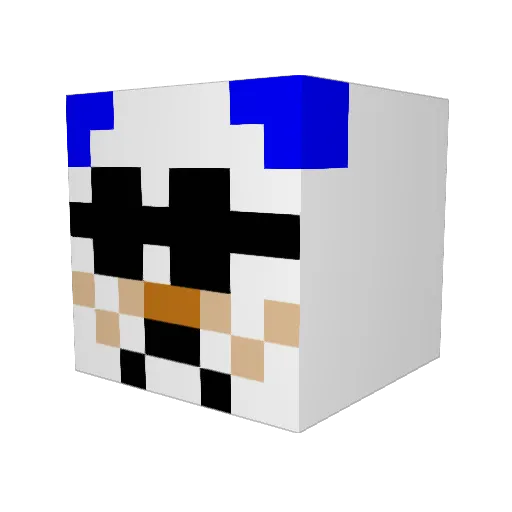 Pokeminechamp Minecraft avatar head, 3D render