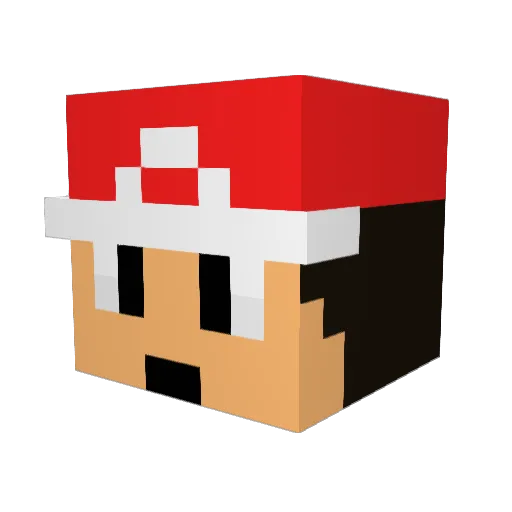 Pokemon__Trainer Minecraft avatar head, 3D render