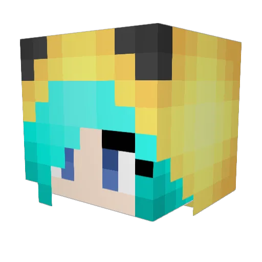 Pokemongurl Minecraft avatar head, 3D render