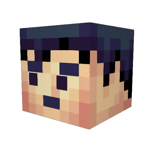 Pokerface2000 Minecraft avatar head, 3D render