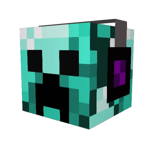 Pokesmart Minecraft avatar head, 3D render