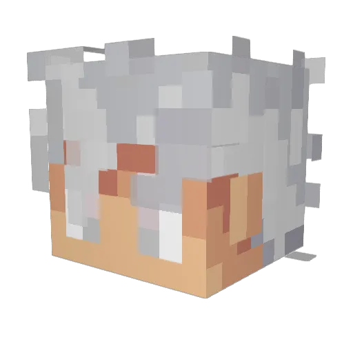 Pokeyugi Minecraft avatar head, 3D render