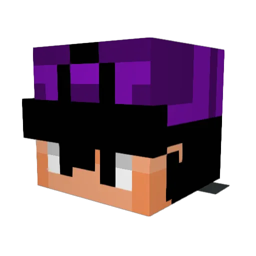 Pokezzito Minecraft avatar head, 3D render
