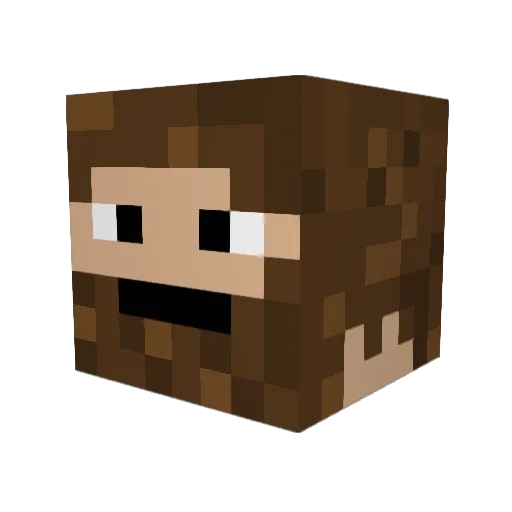 PokiPiko Minecraft avatar head, 3D render