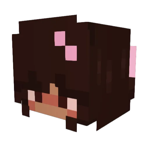 PokiPink Minecraft avatar head, 3D render
