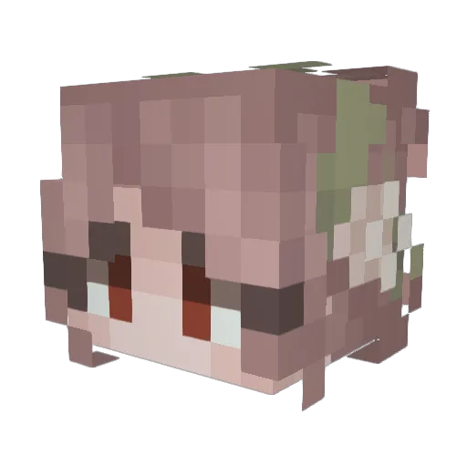 Pokic4t Minecraft avatar head, 3D render
