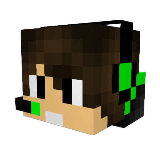 Pokiejamie Minecraft avatar head, 3D render