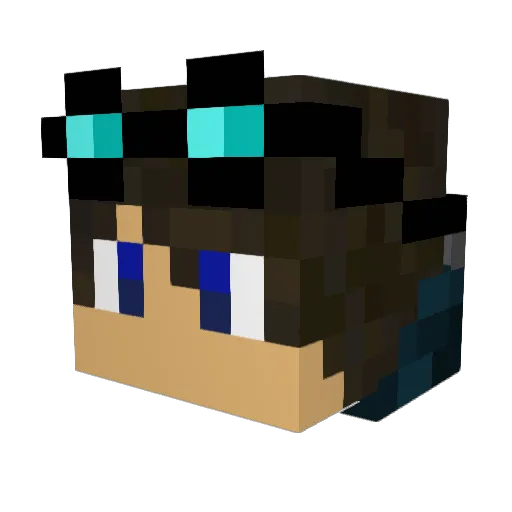 Pokiies Minecraft avatar head, 3D render