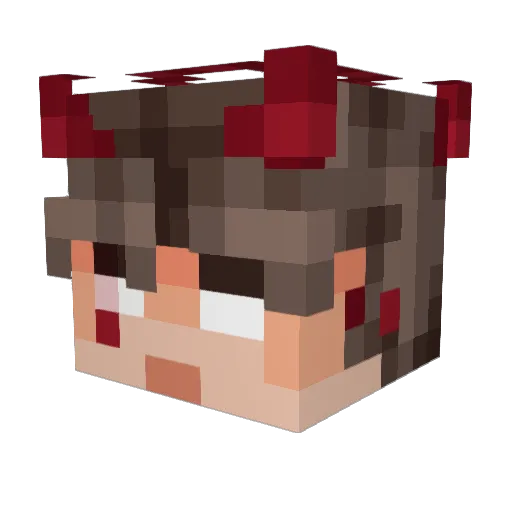 Pokik Minecraft avatar head, 3D render
