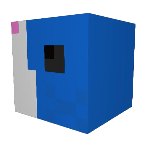 Pokinat Minecraft avatar head, 3D render