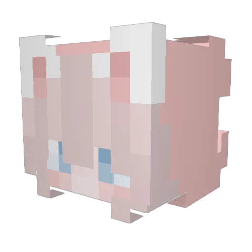 Pokkette Minecraft avatar head, 3D render