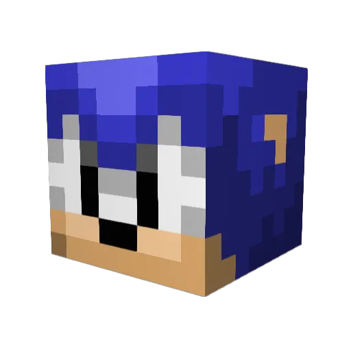 Poklx Minecraft avatar head, 3D render