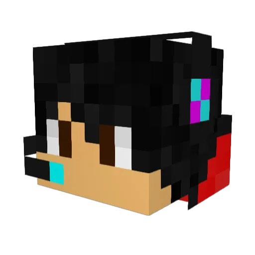 Pokyin Minecraft avatar head, 3D render