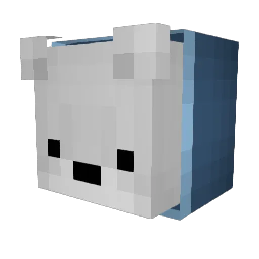 PolarBearHubert Minecraft avatar head, 3D render