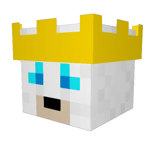 PolarBearKing1st Minecraft avatar head, 3D render
