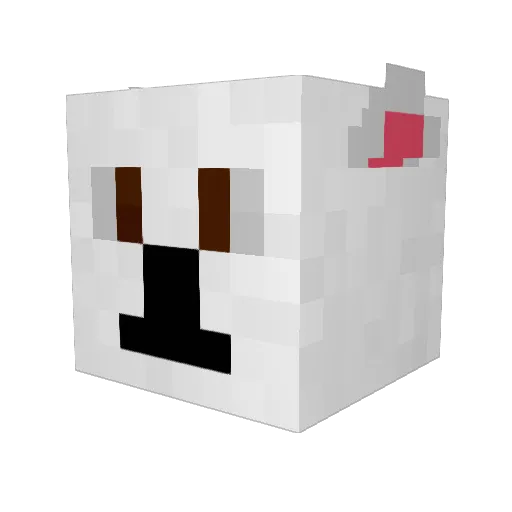 PolarBeartwo Minecraft avatar head, 3D render