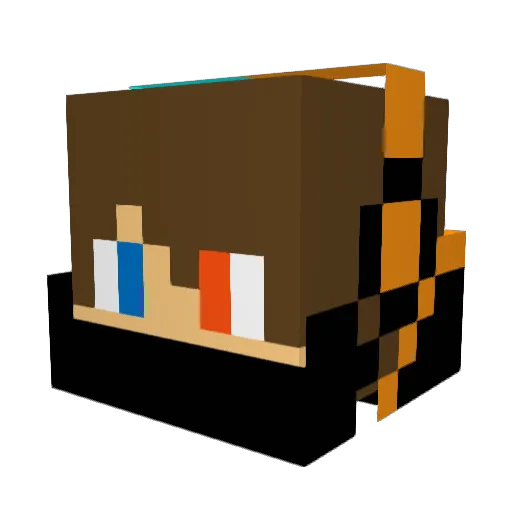 PolarFox10 Minecraft avatar head, 3D render