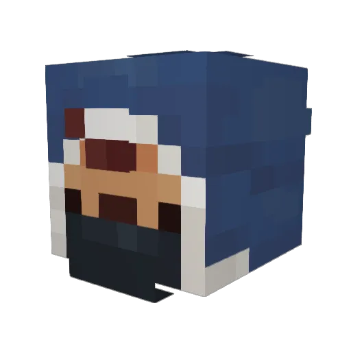 PolarMonkey22 Minecraft avatar head, 3D render